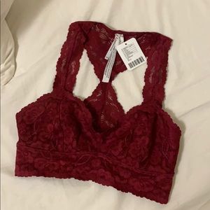 NWT Free People bralette in ruby red tangerine